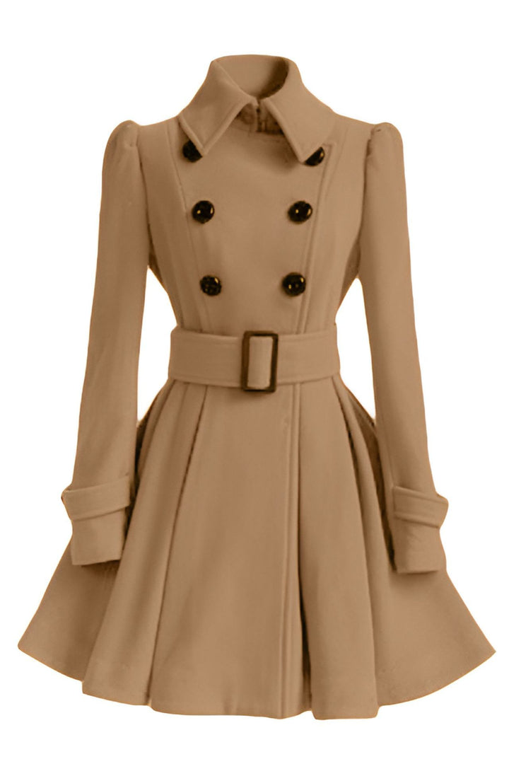 Dame elegant trench coat med figursydd snitt och dekorativa knappar Mirla-Eva Jonsson