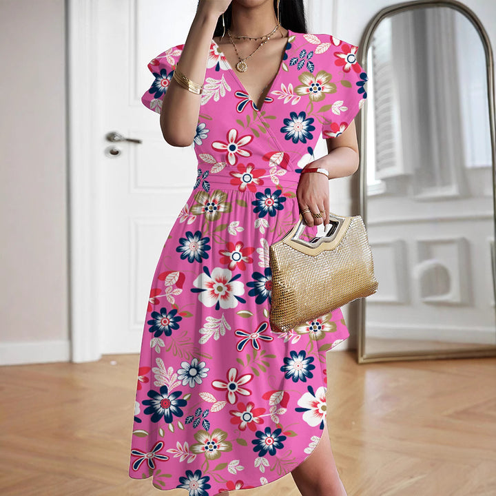 Dame elegant wrap dress with ruffle details and waist Mirla-Eva Jonsson