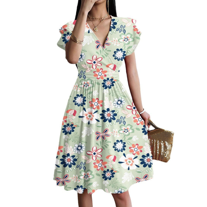 Dame elegant wrap dress with ruffle details and waist Mirla-Eva Jonsson