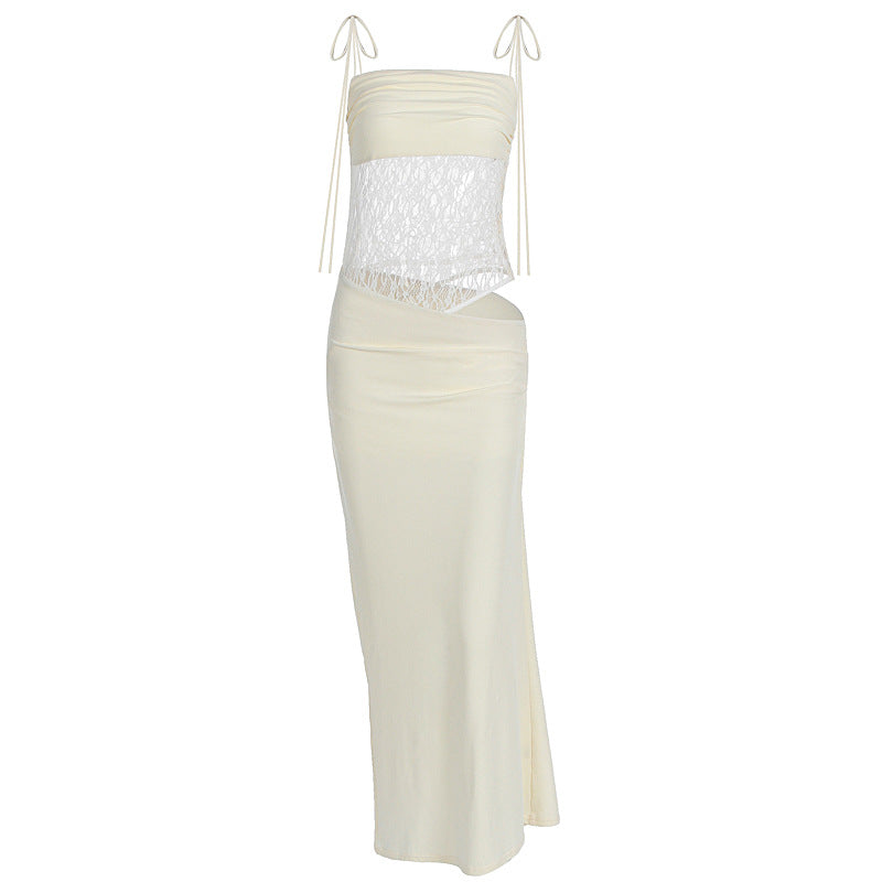 Dame elegant wrap max dress with transparent inserts and fine details Mirla-Eva Jonsson