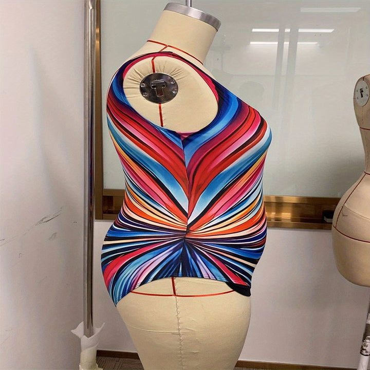 Dame en del baddräkt med modern grafisk design och figursmickrande snitt Mirla-Eva Jonsson