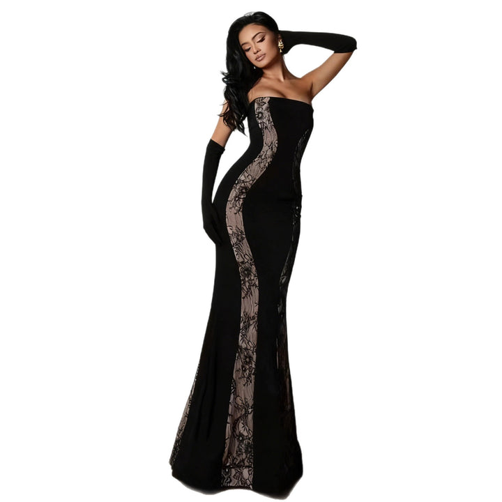 Dame evening dress with luxurious cut and noble lace elements-Eva Jonsson