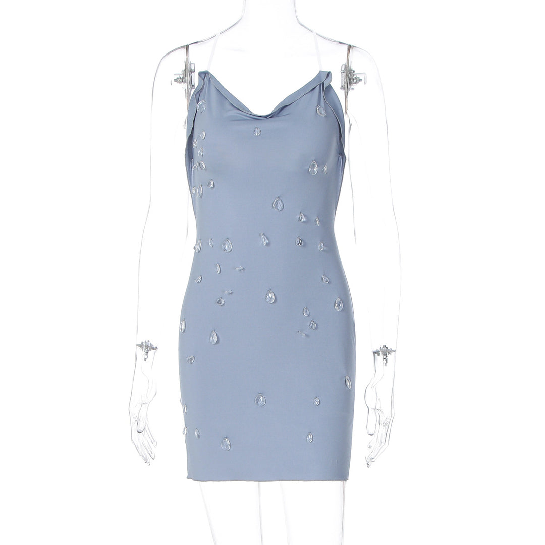 Dame figurbetonande Minikjol med elegant drapering och transparenta applikationer Mirla-Eva Jonsson