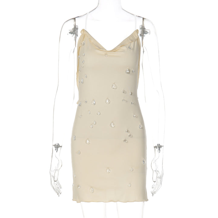 Dame figurbetonande Minikjol med elegant drapering och transparenta applikationer Mirla-Eva Jonsson