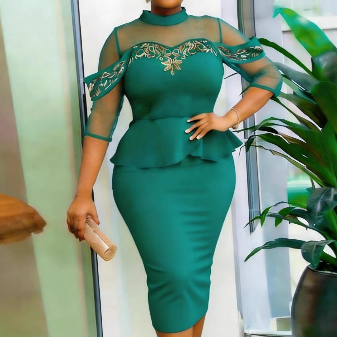 Dame figurhöljande Peplum-klänning Mirla-Eva Jonsson
