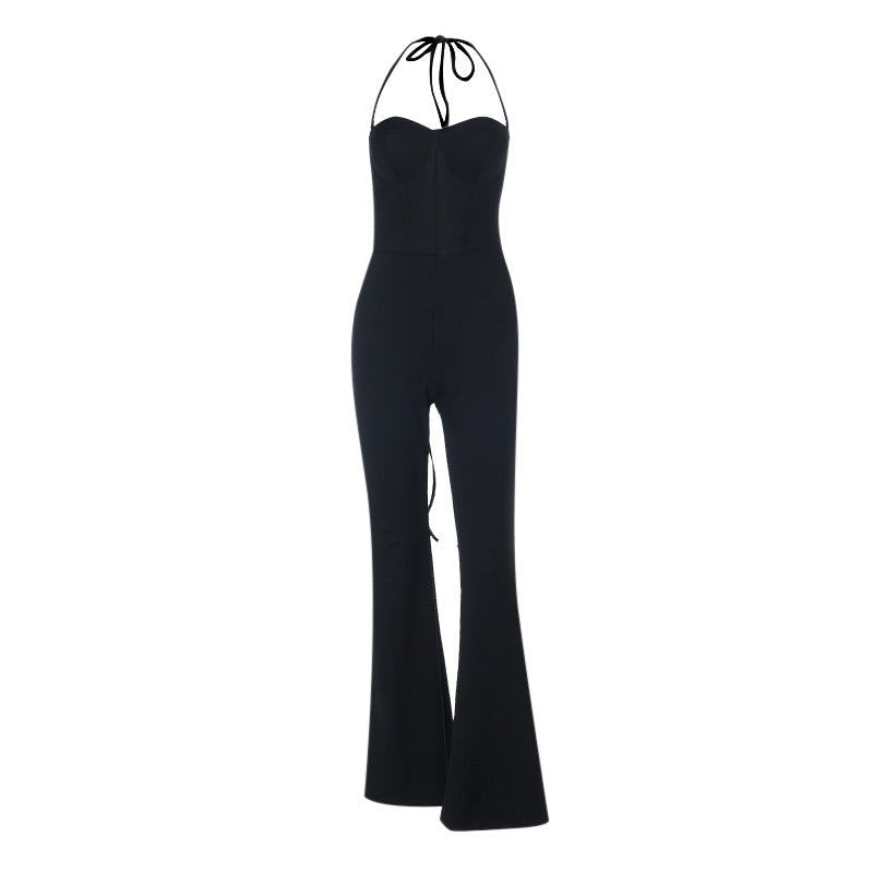 Dame figurnära jumpsuit med hjärtutskärning och elegant skärning Mirla-Eva Jonsson