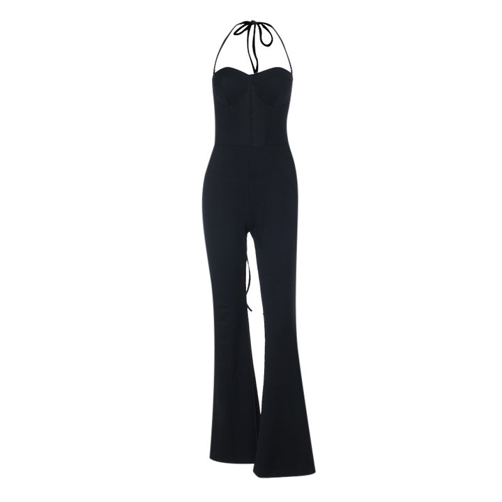 Dame figurnära jumpsuit med hjärtutskärning och elegant skärning Mirla-Eva Jonsson