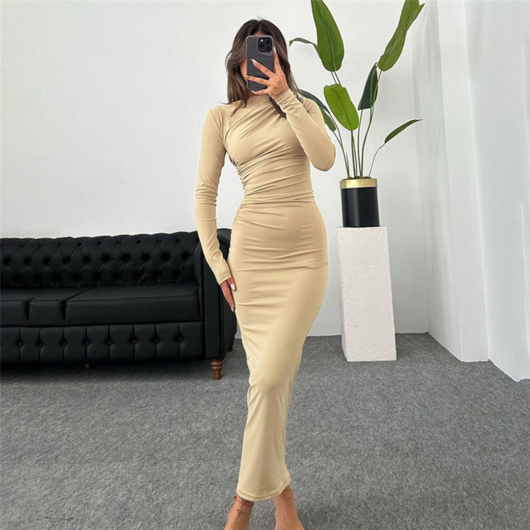 Dame figurnära maxiklänning med elegant rynkning Mirla-Eva Jonsson