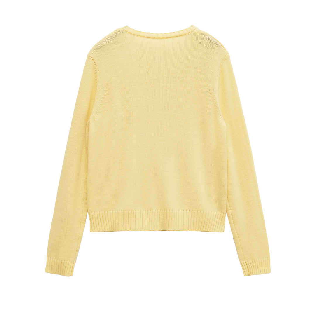 Dame fin stickad cardigan med träknappar Mirla-Eva Jonsson