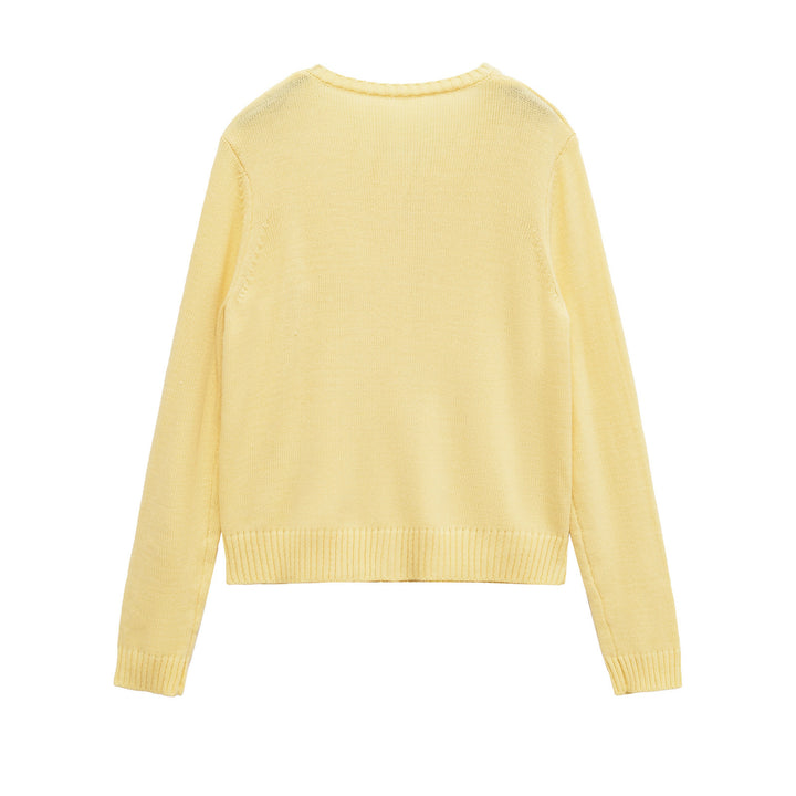 Dame fin stickad cardigan med träknappar Mirla-Eva Jonsson