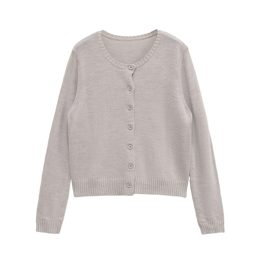 Dame fin stickad cardigan med träknappar Mirla-Eva Jonsson
