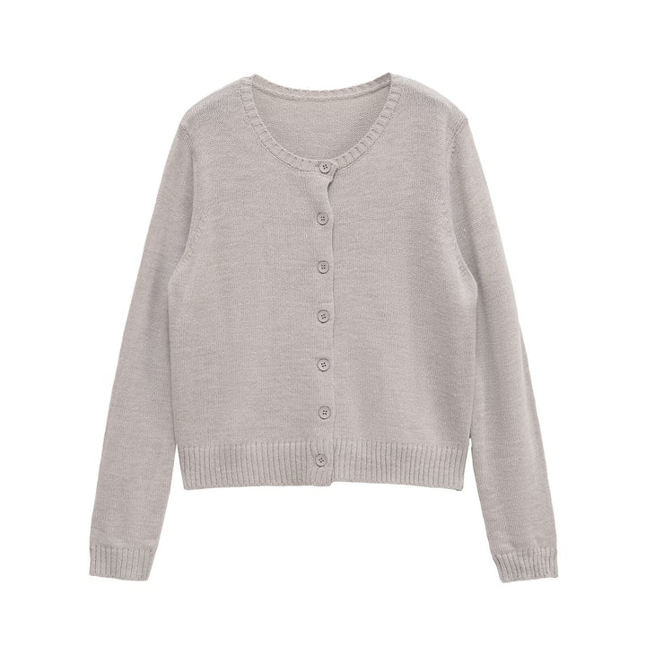 Dame fin stickad cardigan med träknappar Mirla-Eva Jonsson
