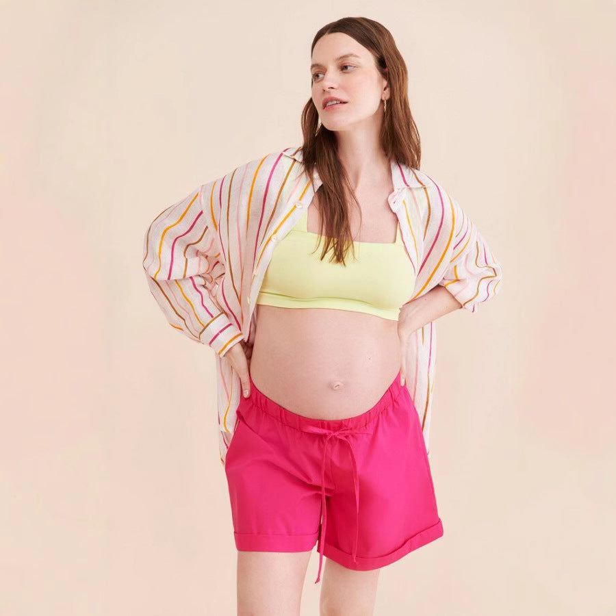 Dame gravid shorts med justerbart midjeband och andningsbart tyg Mirla-Eva Jonsson