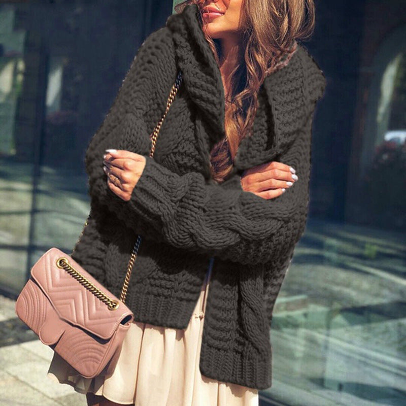 Dame grovstickad jacka med avslappnad oversized passform Eva Jonsson-Eva Jonsson