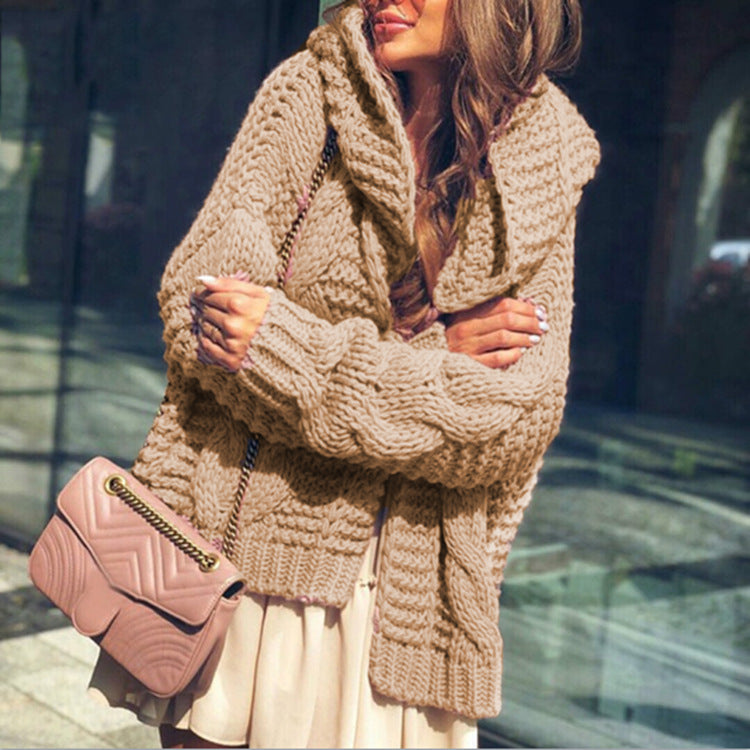 Dame grovstickad jacka med avslappnad oversized passform Eva Jonsson-Eva Jonsson