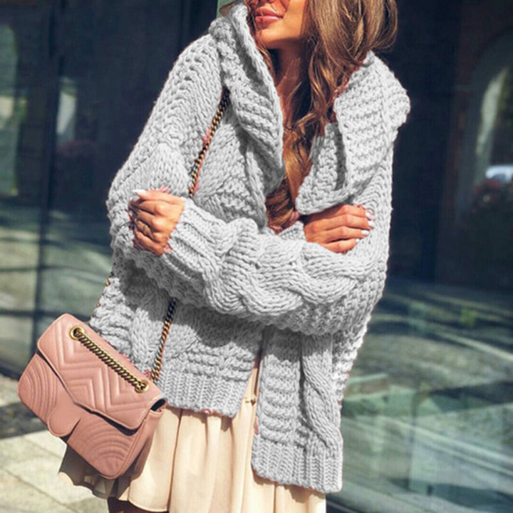 Dame grovstickad jacka med avslappnad oversized passform Eva Jonsson-Eva Jonsson