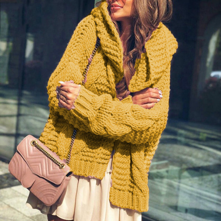 Dame grovstickad jacka med avslappnad oversized passform Eva Jonsson-Eva Jonsson