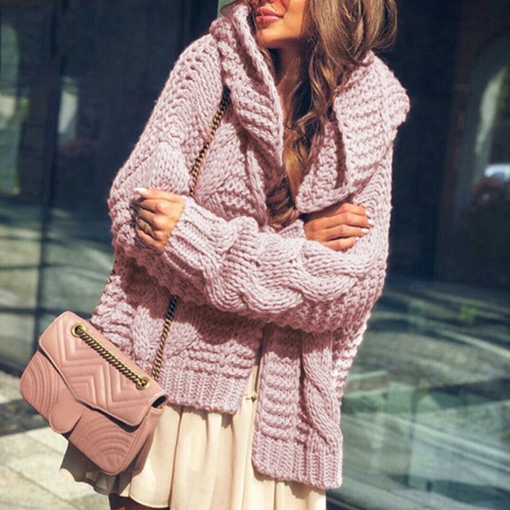 Dame grovstickad jacka med avslappnad oversized passform Eva Jonsson-Eva Jonsson