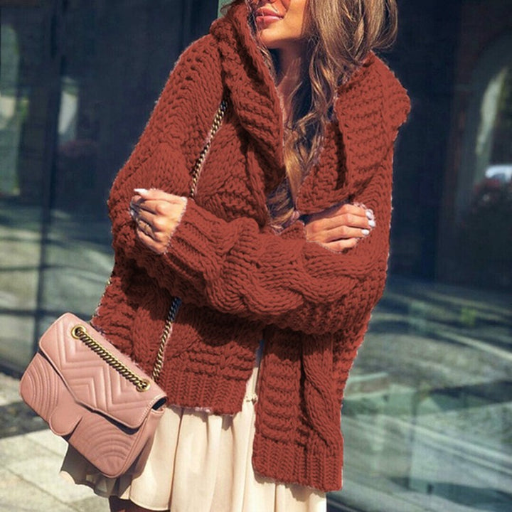 Dame grovstickad jacka med avslappnad oversized passform Eva Jonsson-Eva Jonsson