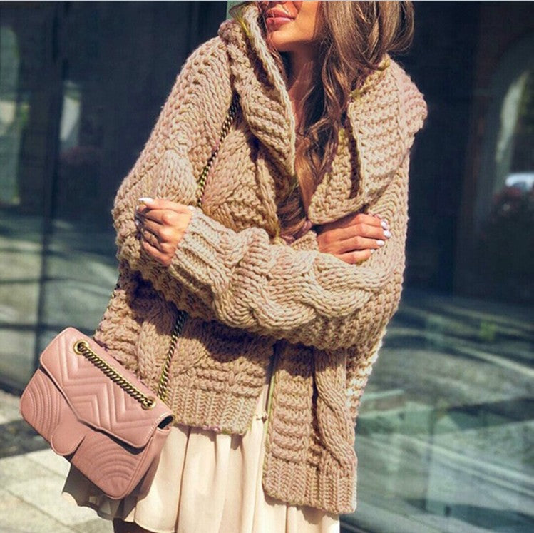 Dame grovstickad jacka med avslappnad oversized passform Eva Jonsson-Eva Jonsson