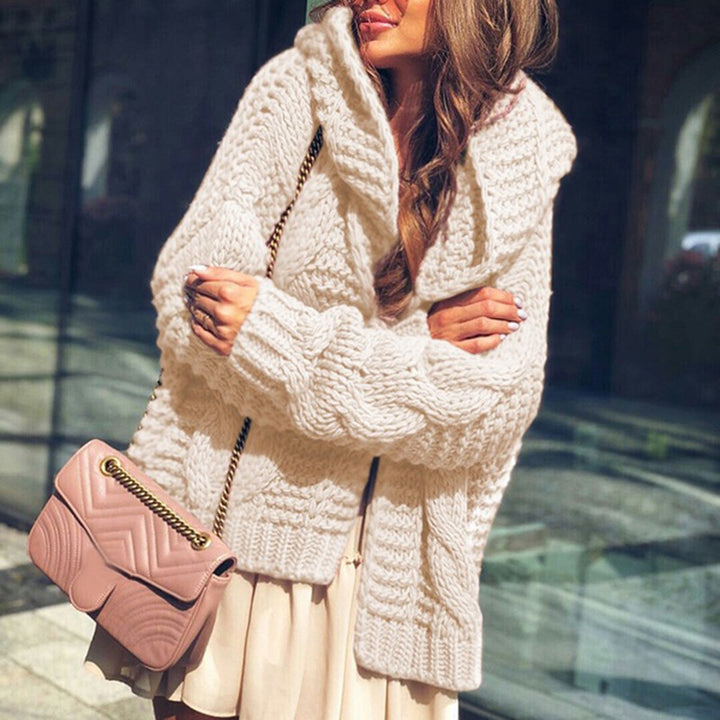 Dame grovstickad jacka med avslappnad oversized passform Eva Jonsson-Eva Jonsson