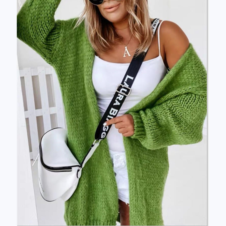 Dame grovstickad jacka med oversized skärning och mysiga detaljer Eva Jonsson-Eva Jonsson