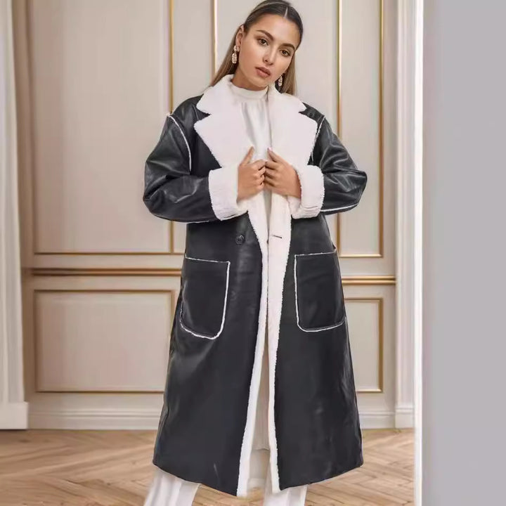 Dame högkvalitativ oversized kapp med mjukt teddyfoder Mirla-Eva Jonsson