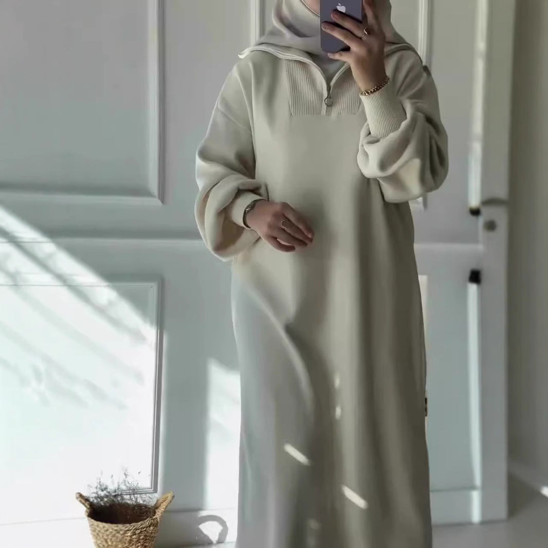 Dame hoodie-klänning med dragkedja och avslappnad passform Eva Jonsson-Eva Jonsson