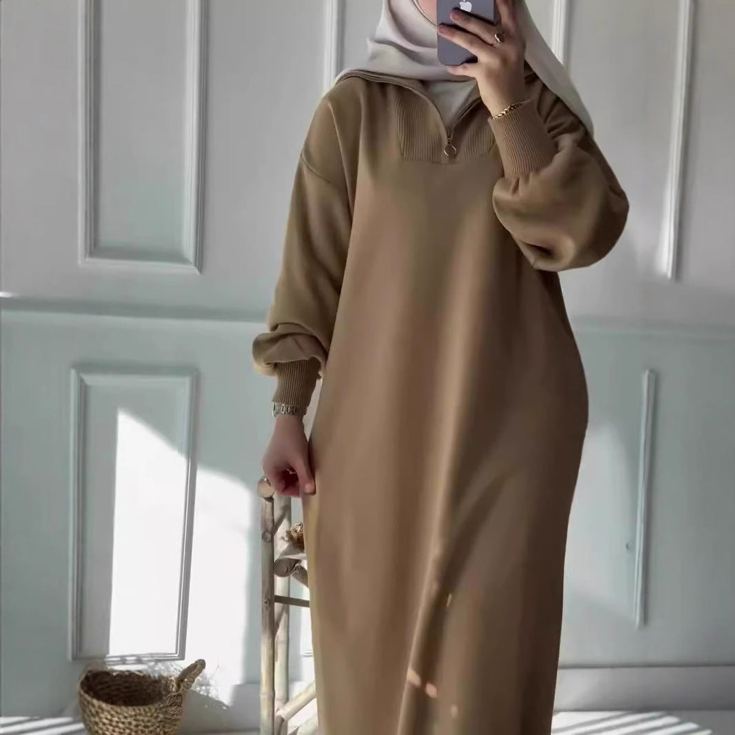 Dame hoodie-klänning med dragkedja och avslappnad passform Eva Jonsson-Eva Jonsson