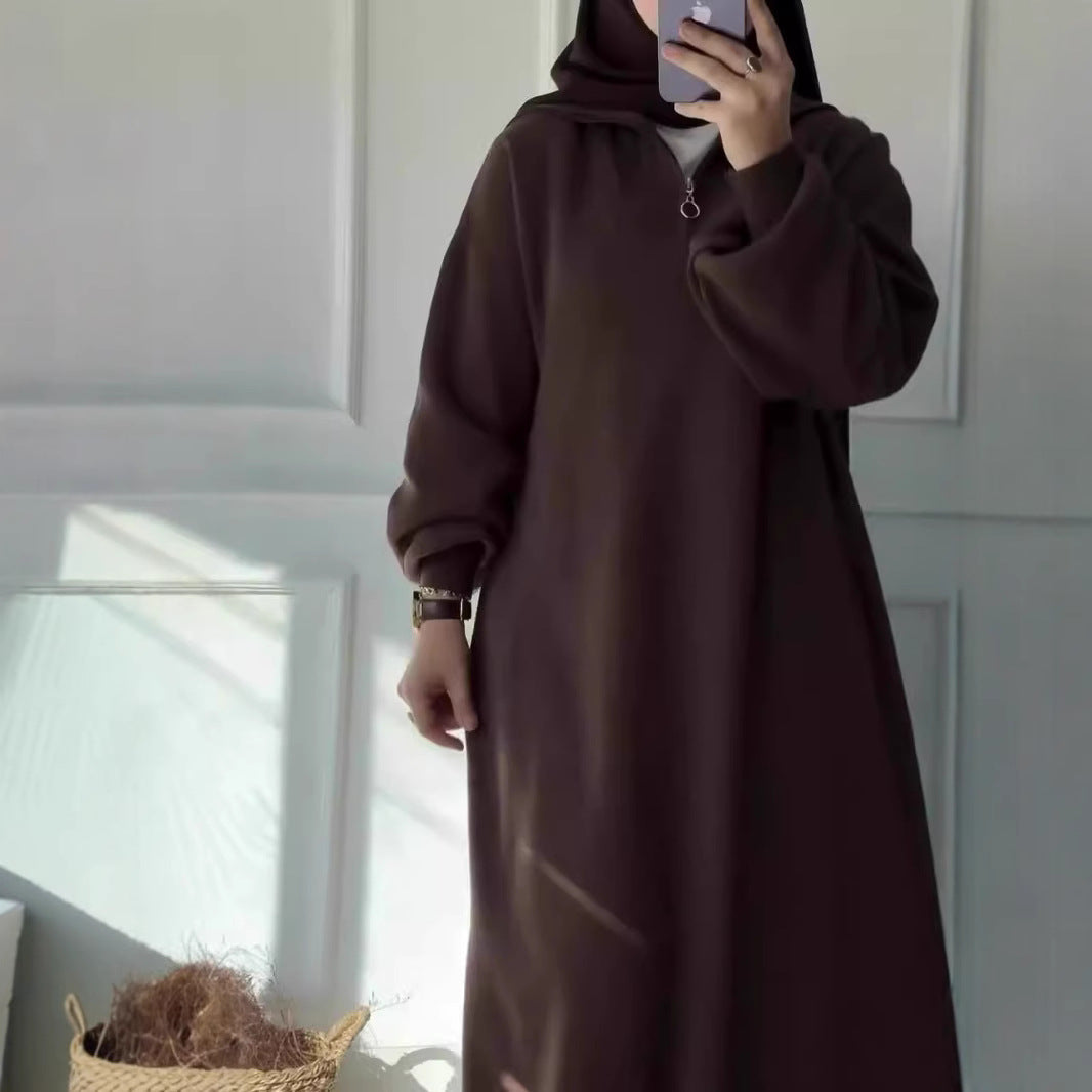 Dame hoodie-klänning med dragkedja och avslappnad passform Eva Jonsson-Eva Jonsson