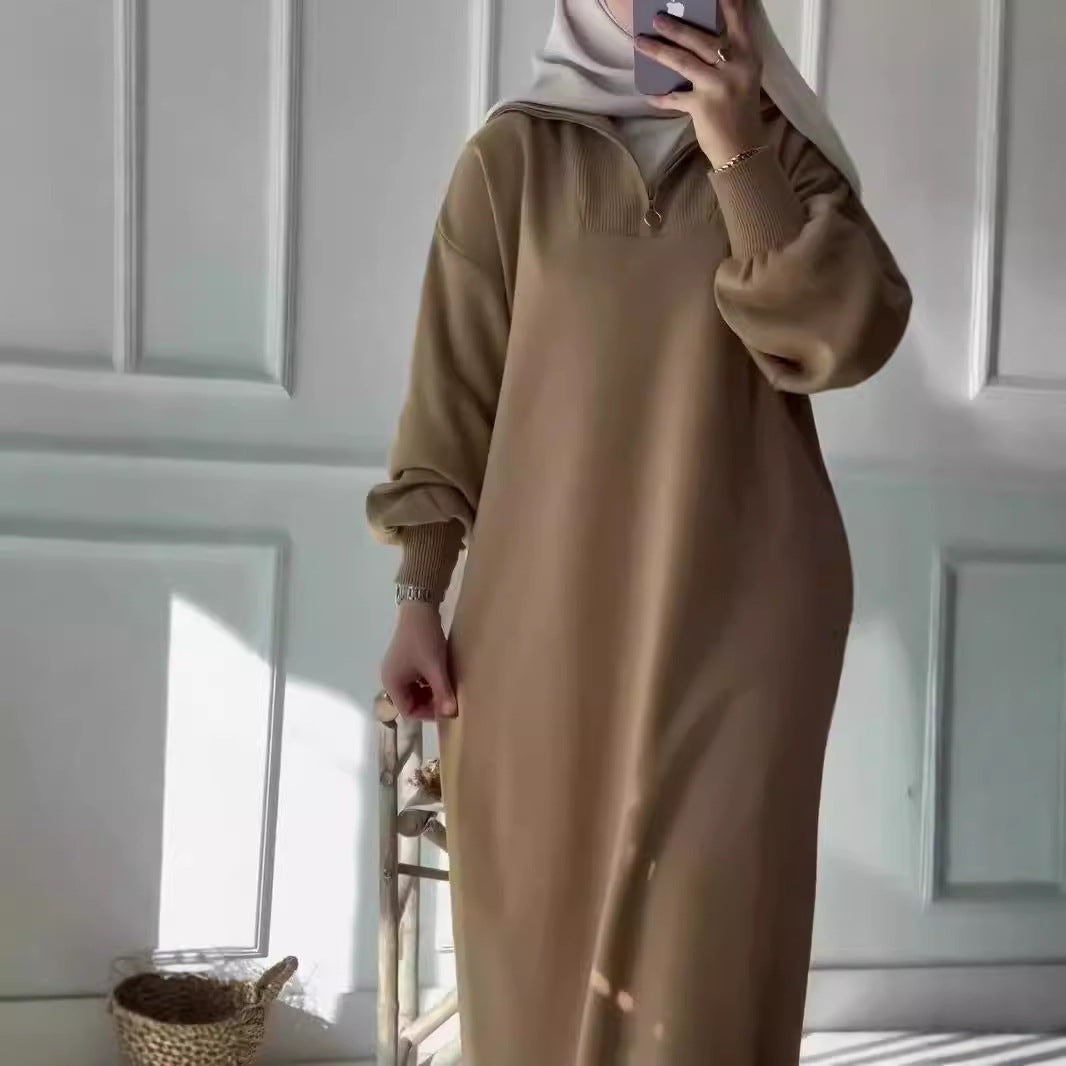 Dame hoodie-klänning med dragkedja och avslappnad passform Eva Jonsson-Eva Jonsson