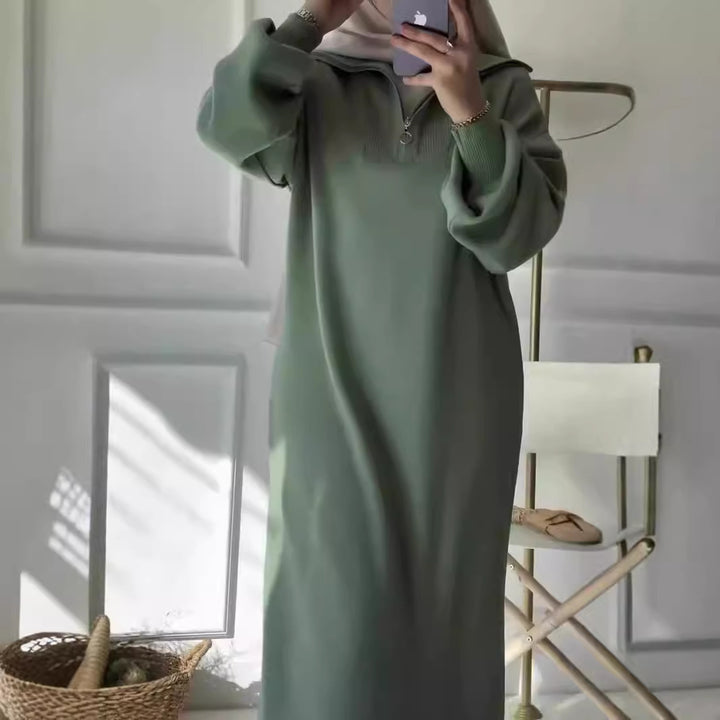 Dame hoodie-klänning med dragkedja och avslappnad passform Eva Jonsson-Eva Jonsson