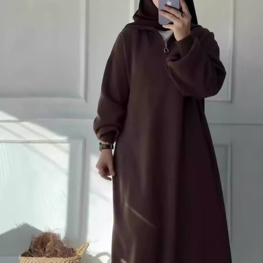 Dame hoodie-klänning med dragkedja och avslappnad passform Eva Jonsson-Eva Jonsson