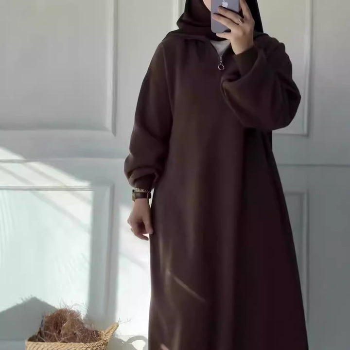 Dame hoodie-klänning med dragkedja och avslappnad passform Eva Jonsson-Eva Jonsson