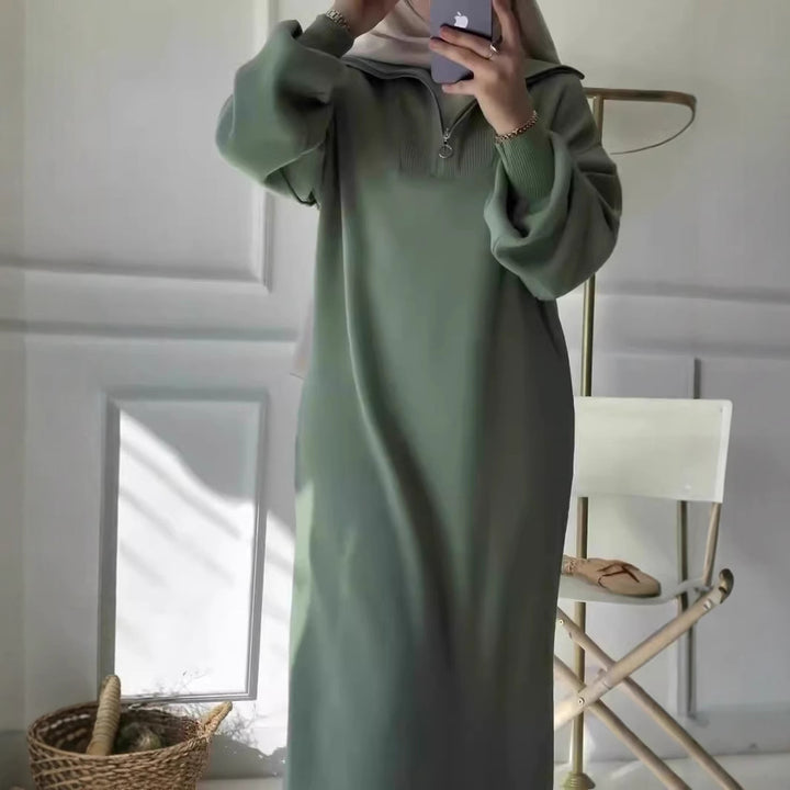Dame hoodie-klänning med dragkedja och avslappnad passform Eva Jonsson-Eva Jonsson