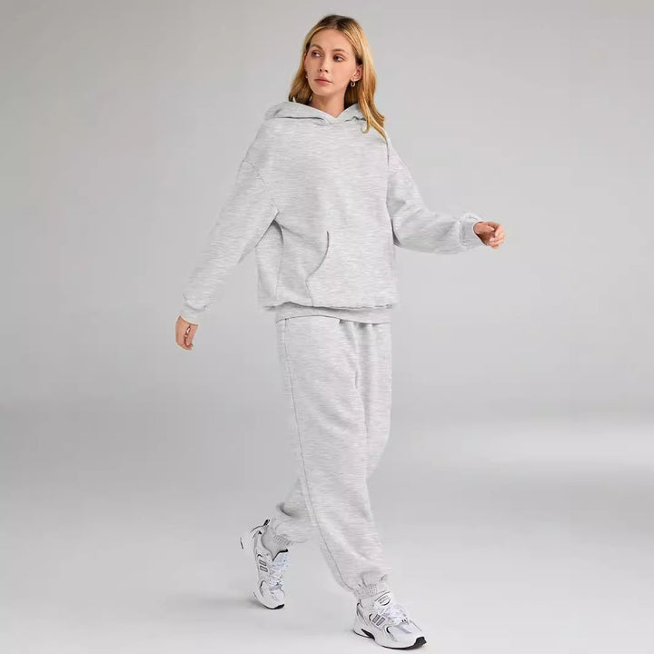 Dame hoodie matchande set med hög krage och elastiska muddar Mirla-Eva Jonsson