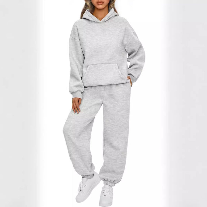 Dame hoodie matchande set med hög krage och elastiska muddar Mirla-Eva Jonsson
