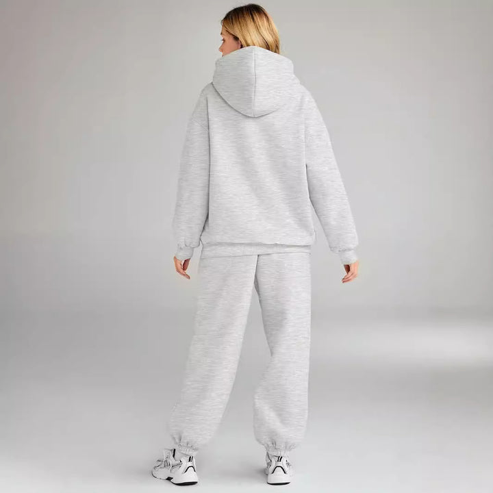 Dame hoodie matchande set med hög krage och elastiska muddar Mirla-Eva Jonsson