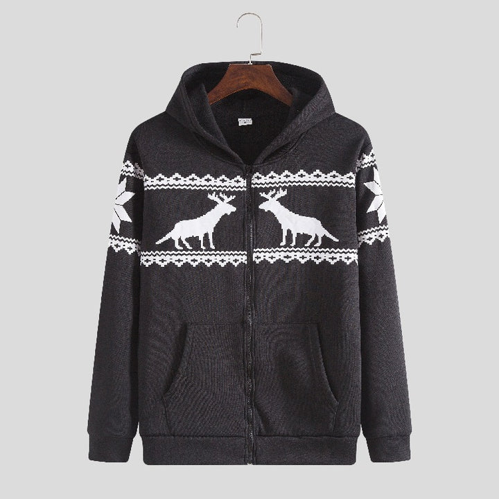 Dame hoodiejacka med djuriskt modernt design och praktiska framfickor Mirla-Eva Jonsson