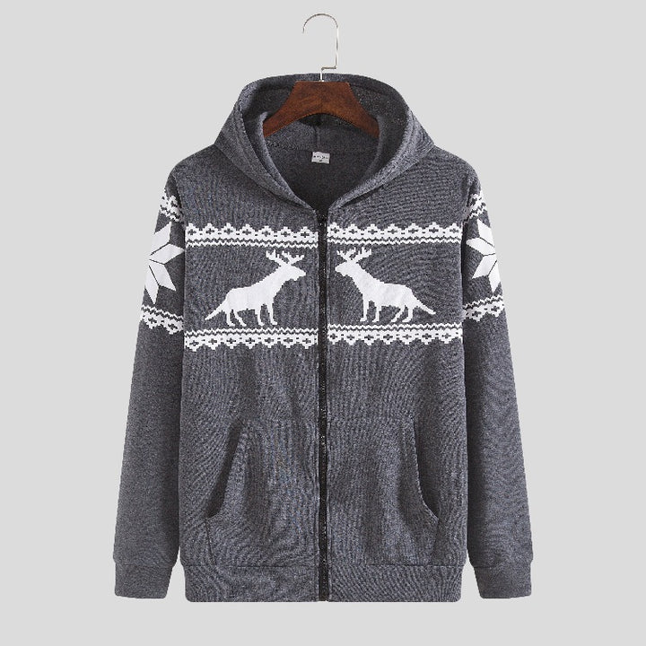 Dame hoodiejacka med djuriskt modernt design och praktiska framfickor Mirla-Eva Jonsson
