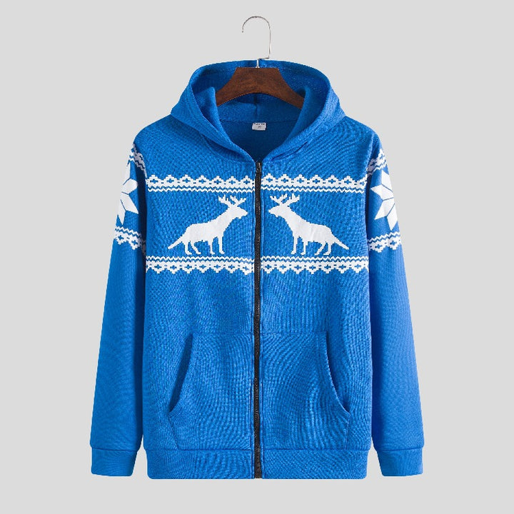 Dame hoodiejacka med djuriskt modernt design och praktiska framfickor Mirla-Eva Jonsson