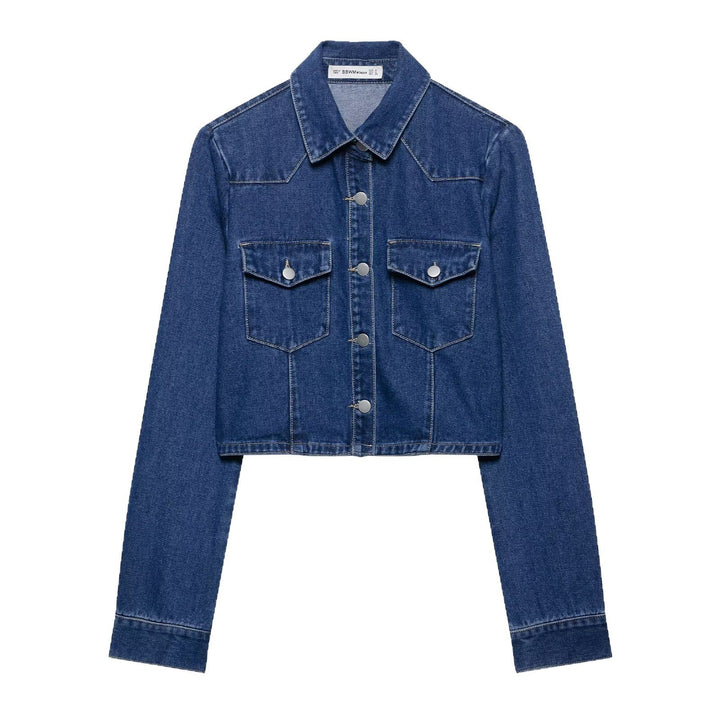 Dame jeansjacka i avslappnad cropped-stil Mirla-Eva Jonsson