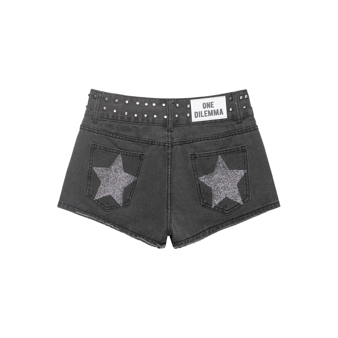 Dame jeansshorts med dekorativa nitar Mirla-Eva Jonsson