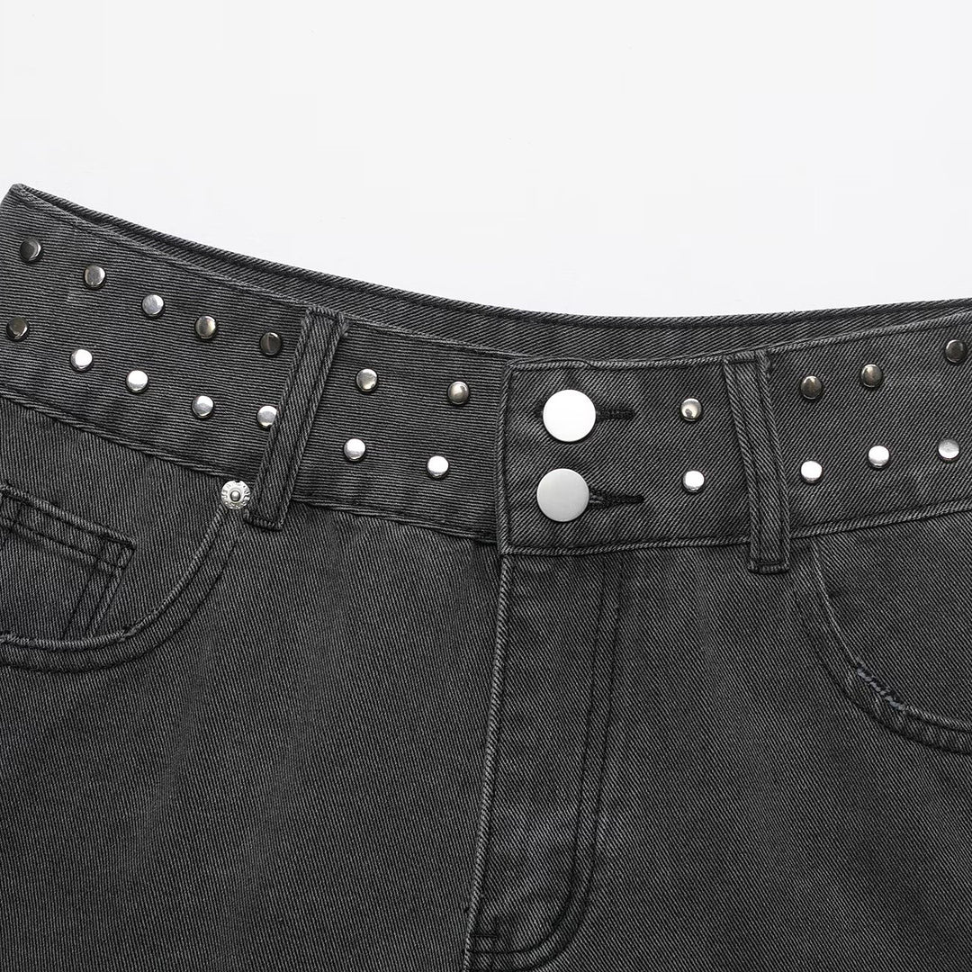 Dame jeansshorts med dekorativa nitar Mirla-Eva Jonsson
