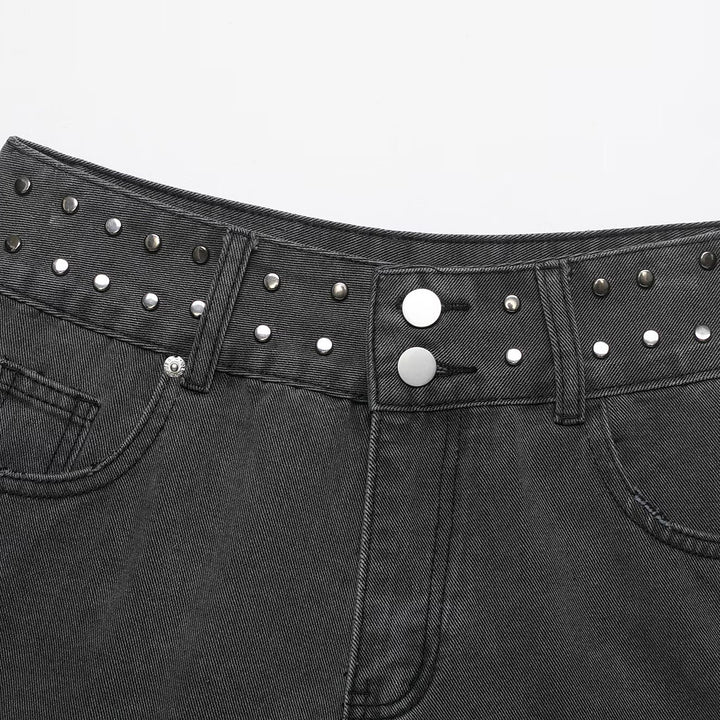 Dame jeansshorts med dekorativa nitar Mirla-Eva Jonsson