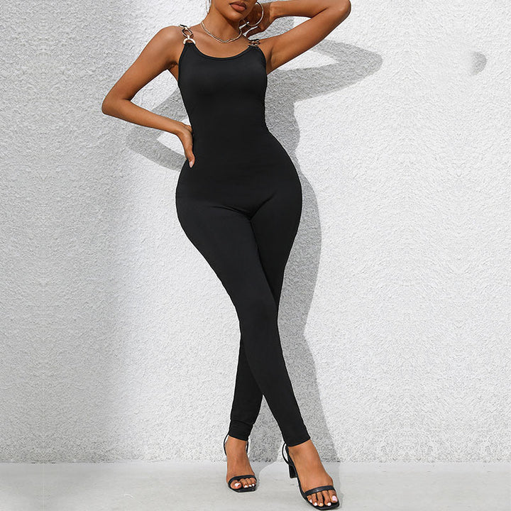 Dame jumpsuit med dekorativa axelringar Mirla-Eva Jonsson