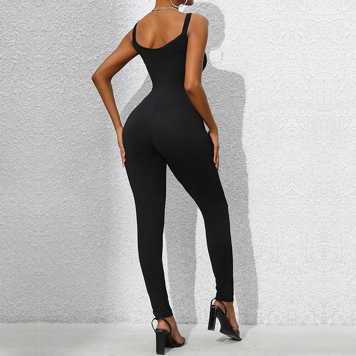Dame jumpsuit med dekorativa axelringar Mirla-Eva Jonsson