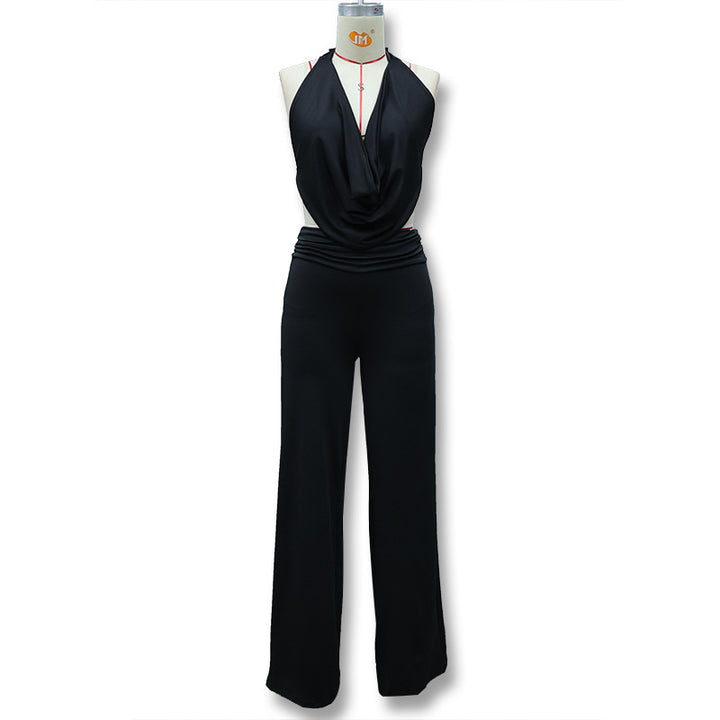 Dame jumpsuit med elegant inverkningsdetalj och vida benpartier Mirla-Eva Jonsson