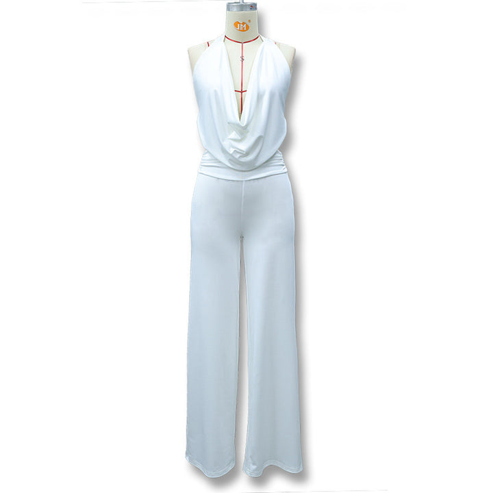 Dame jumpsuit med elegant inverkningsdetalj och vida benpartier Mirla-Eva Jonsson