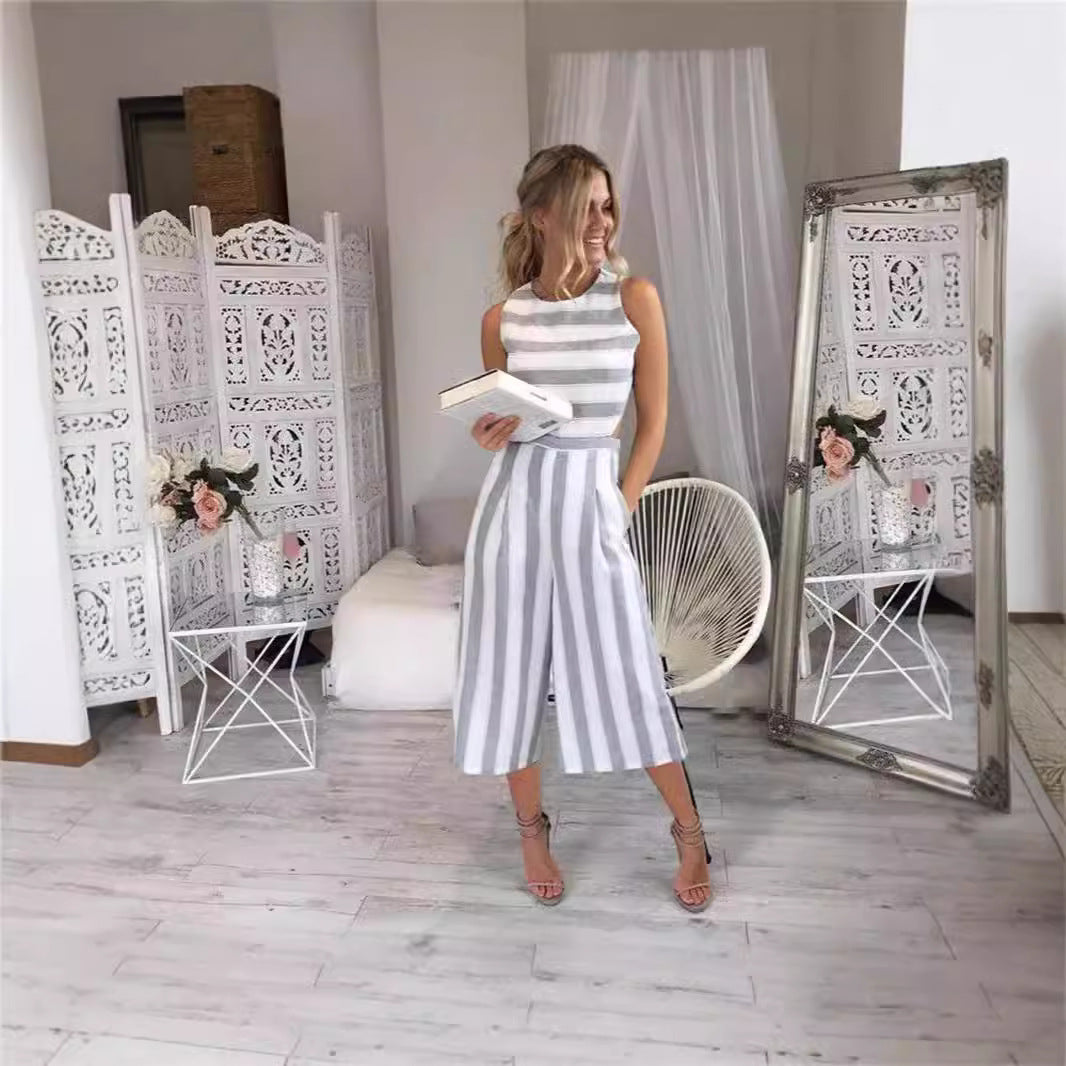 Dame jumpsuit med eleganta ränder och figursydd skärning Mirla-Eva Jonsson